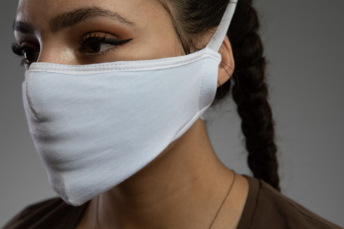 Overhead Face Mask with Filter Pocket MADE IN USA (White)