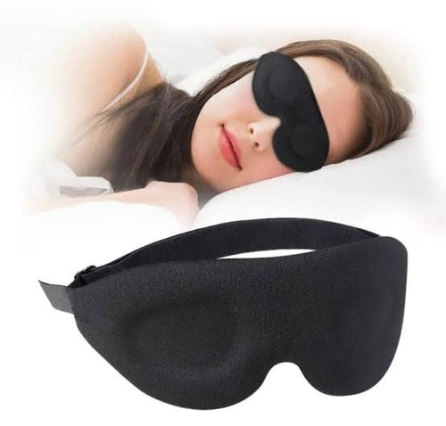 3D Contoured Black Sleep Mask – Ultra Soft & Comfortable Eye Mask for